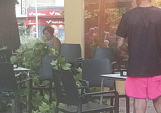 Cae una gran rama en plena terraza de La Alamedilla cuanto estaba llena de gente
