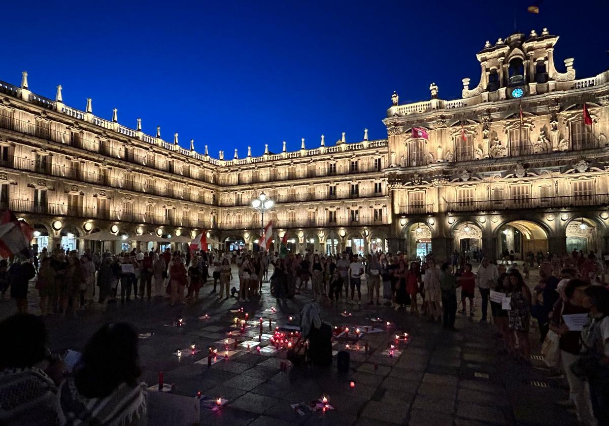 La Plaza Mayor de Salamanca pide que cese la «barbarie» contra el pueblo palestino