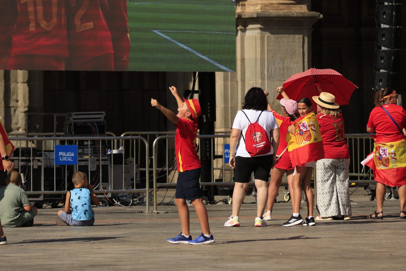 Salamanca vive la final de la Eurocopa de España a la sombra de la Plaza Mayor