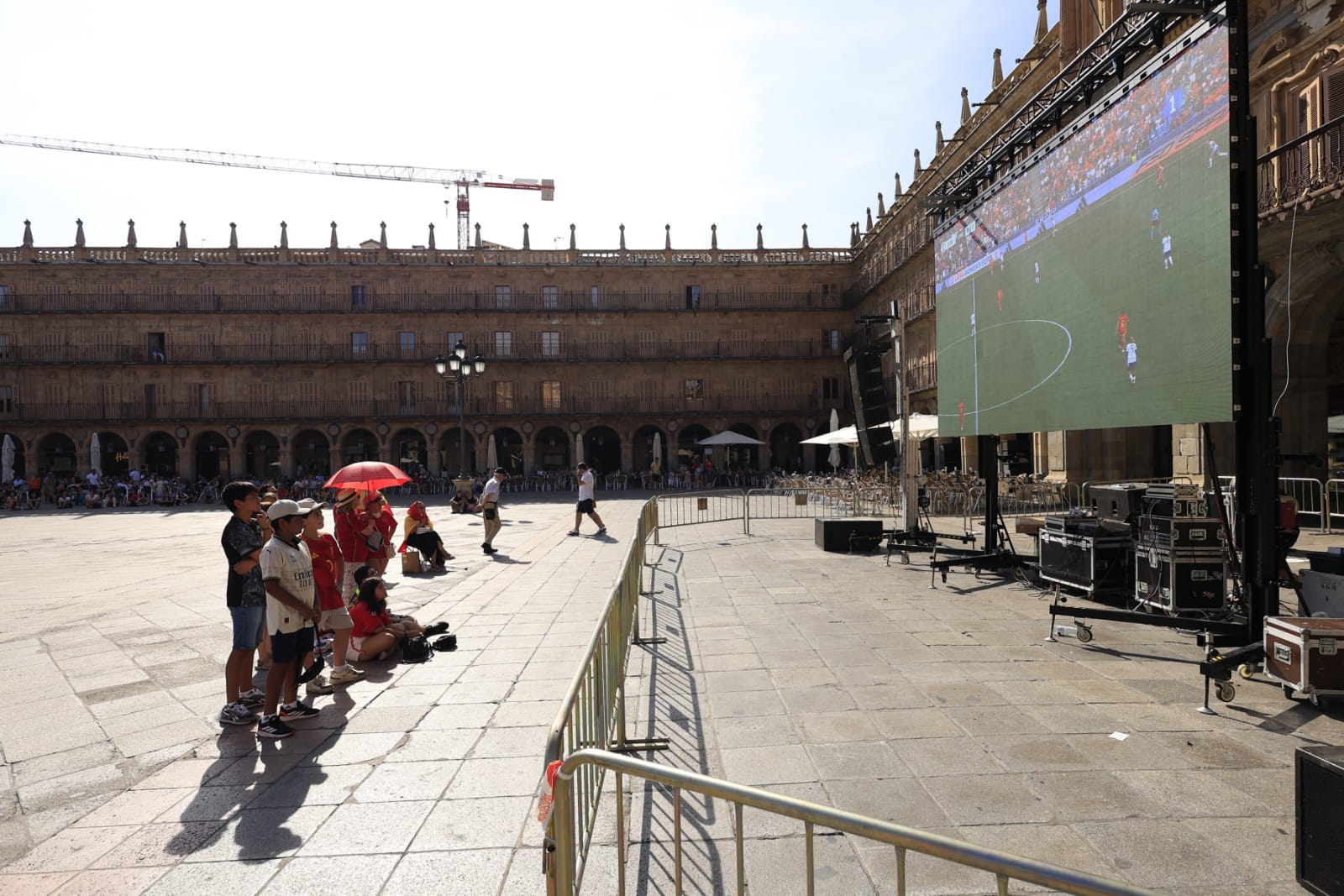 Salamanca vive la final de la Eurocopa de España a la sombra de la Plaza Mayor