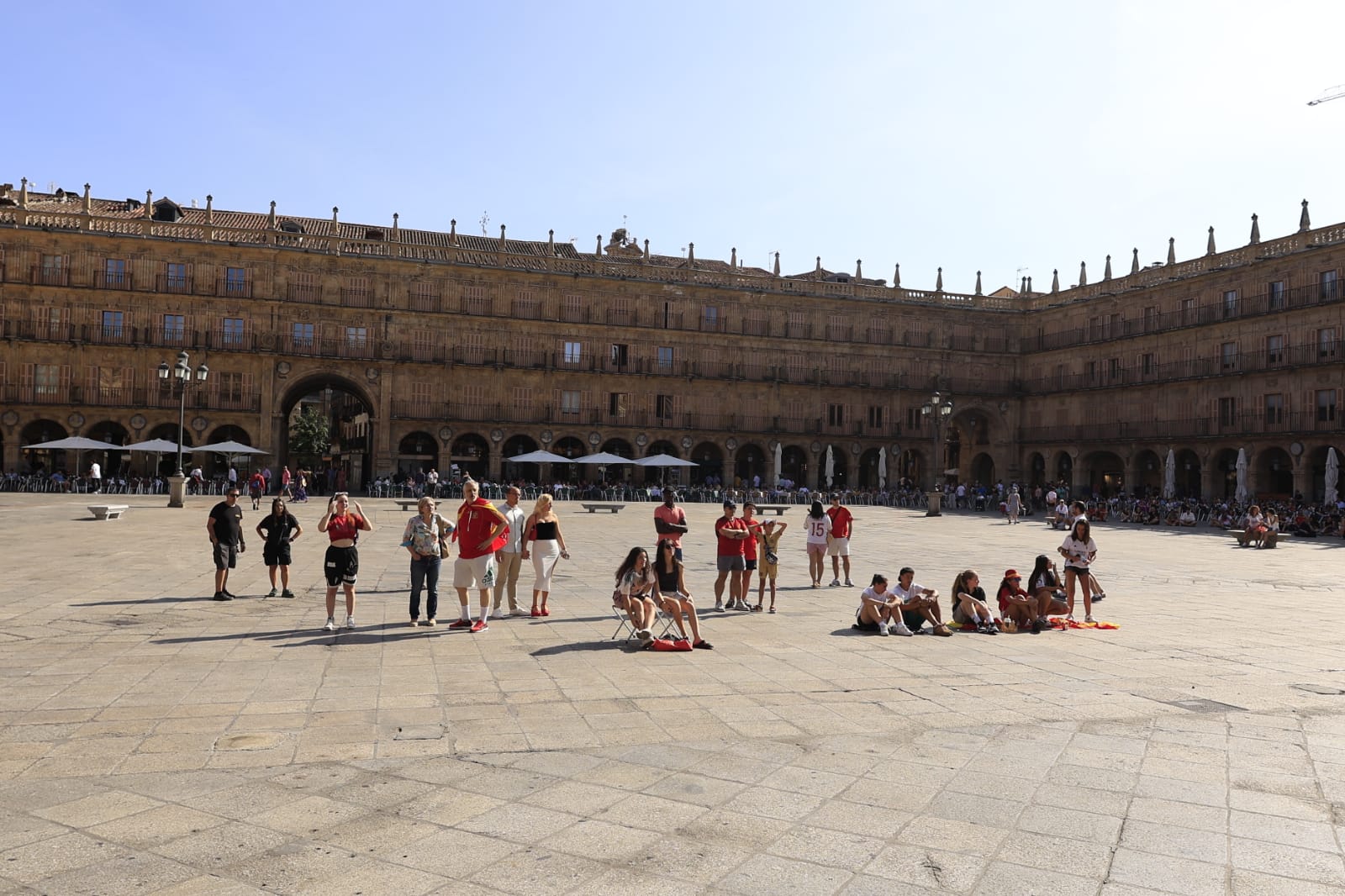 Salamanca vive la final de la Eurocopa de España a la sombra de la Plaza Mayor