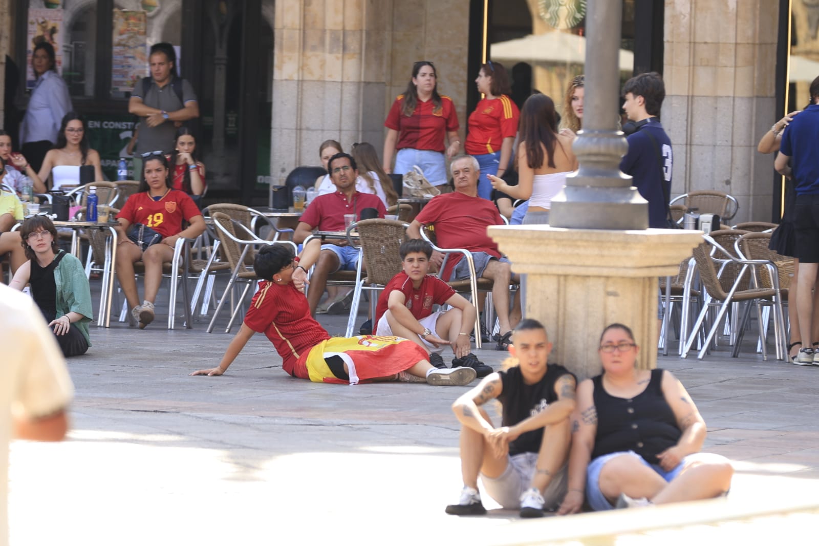 Salamanca vive la final de la Eurocopa de España a la sombra de la Plaza Mayor