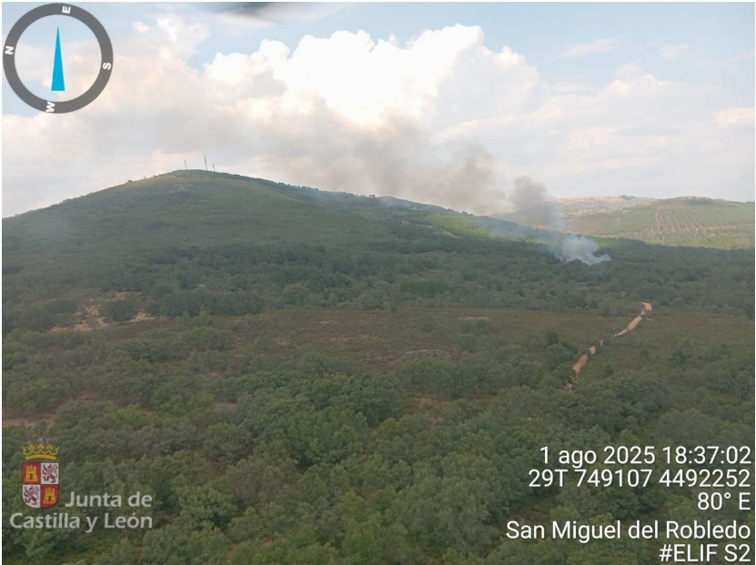 Incendio en San Miguel del Robledo