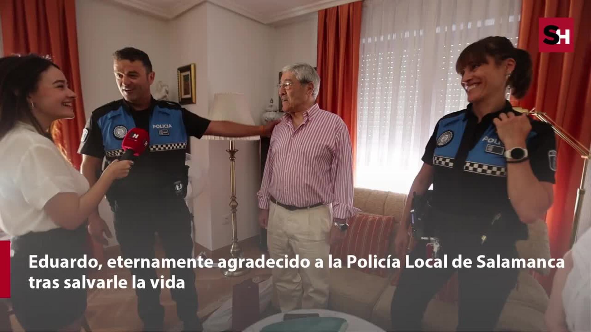Eduardo, eternamente agradecido a la Policía Local de Salamanca tras salvarle la vida