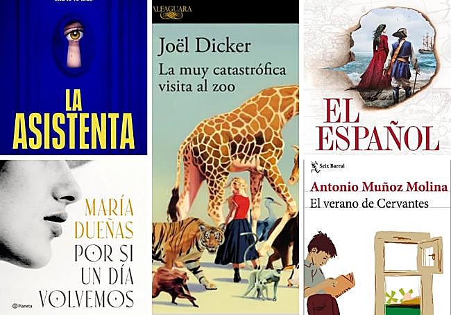 Las portadas de las cinco recomendaciones de José Delgado, de la librería El Carmen, en Salamanca.