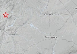 Lugar donde se han producido los dos terremotos este miércoles próximos a Salamanca.