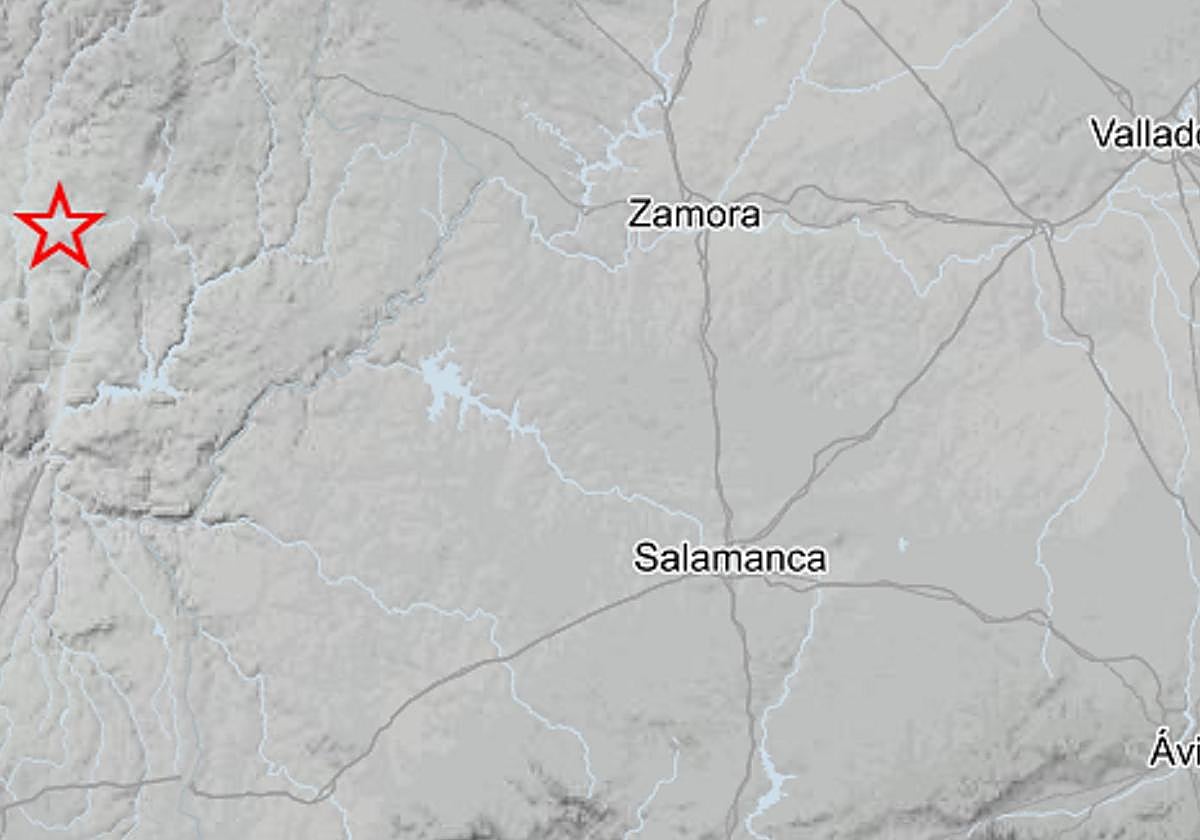 Lugar donde se han producido los dos terremotos este miércoles próximos a Salamanca.