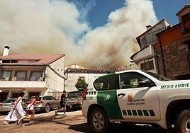 El Payo, este viernes tras declararse la cercanía del incendio forestal.