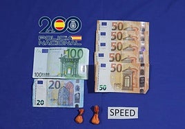 Objetos incautados al detenido por la Policía Nacional.