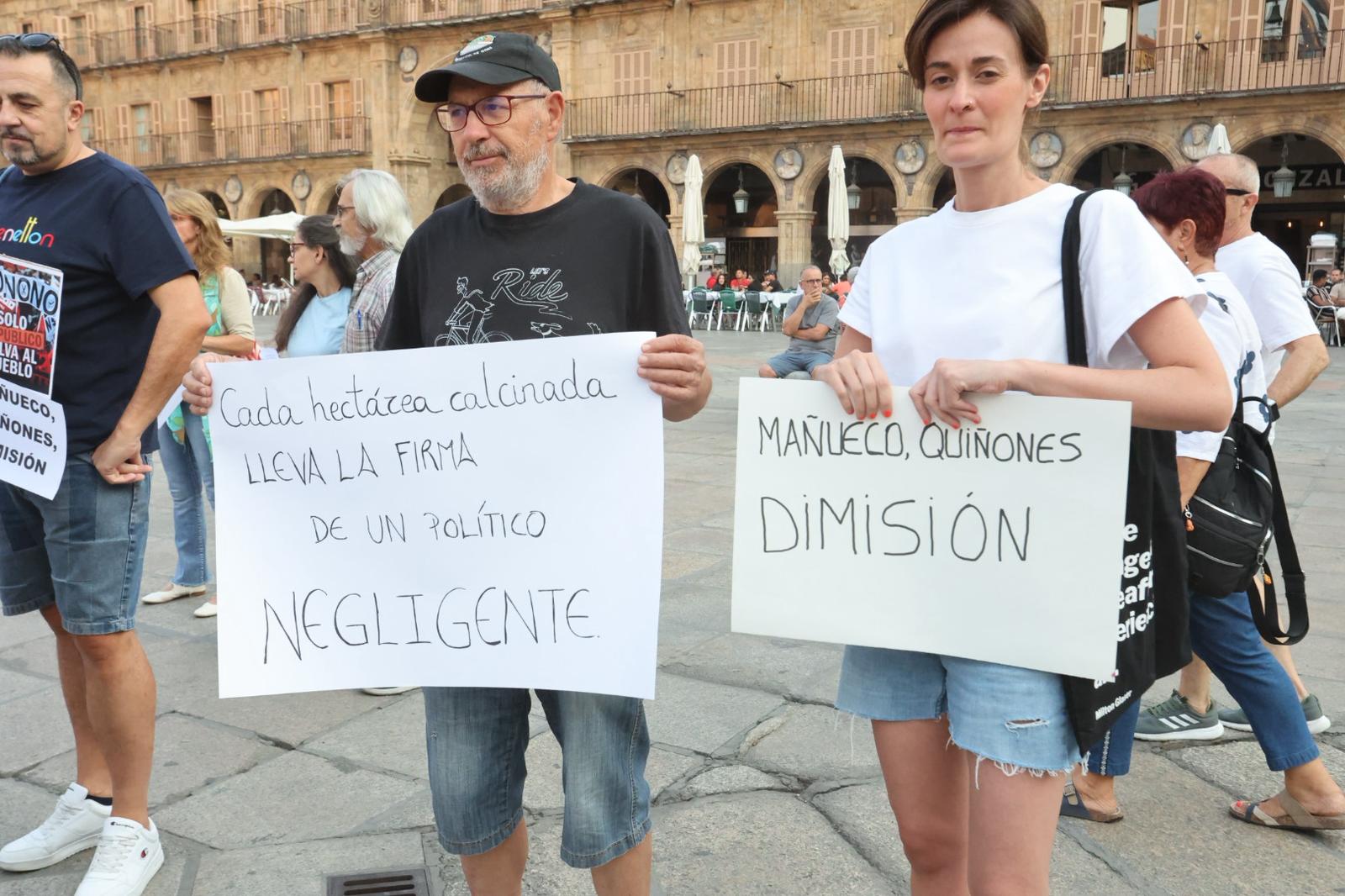 En imágenes, la manifestación en Salamanca por la gestión de los incendios