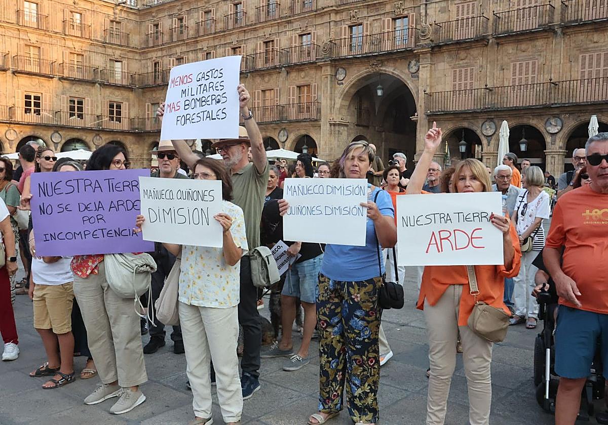 Manifestación en Salamanca contra la gestión de los incendios