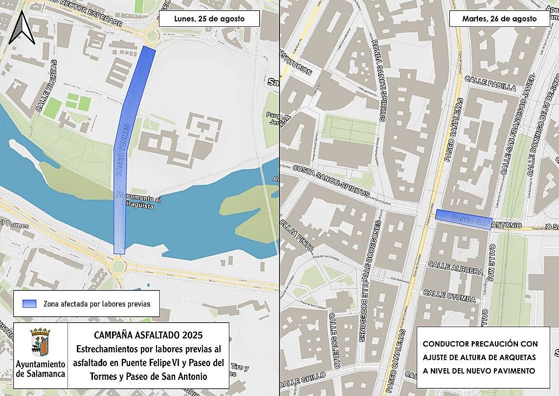La lista de las calles y rotondas de Salamanca que dicen adiós a los baches de su asfalto