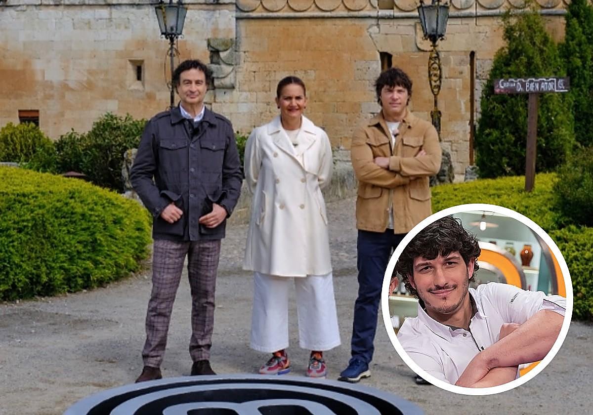 Los presentadores de MasterChef Celebrity, en el Castillo de Buen Amor durante la grabación del programa.