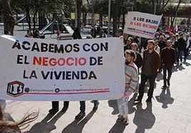 Protesta celebrada en Salamanca bajo el lema «Acabemos con el negocio de la vivienda» del pasado mes de abril de 2025.