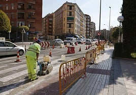 Obras en el paseo de San Antonio.