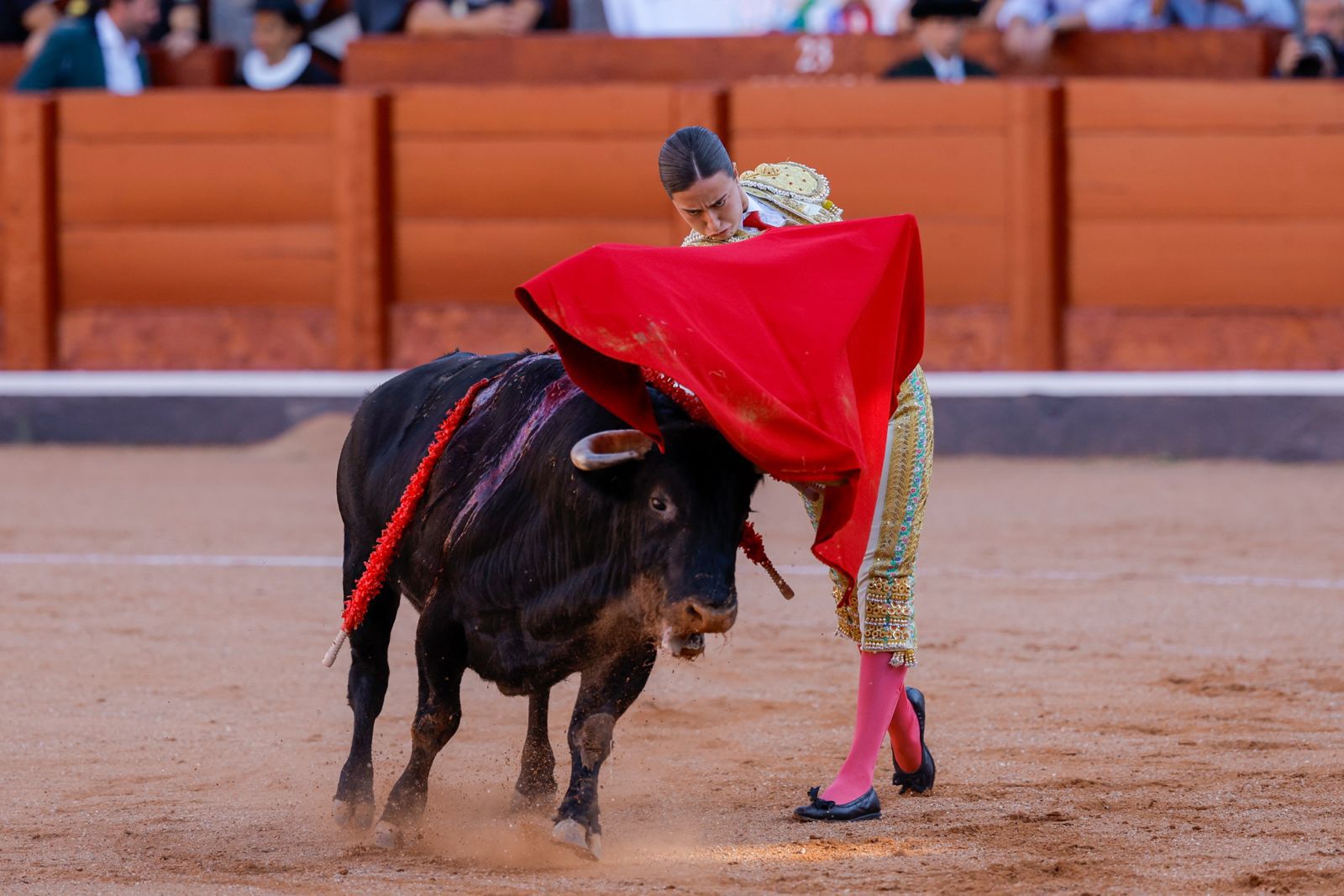 Olga Casado abre la puerta grande del festejo femenino de la feria