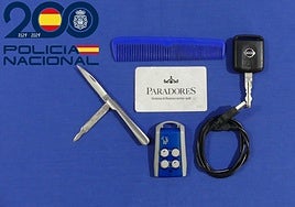 Elementos intervenidos durante la detención en Salamanca.