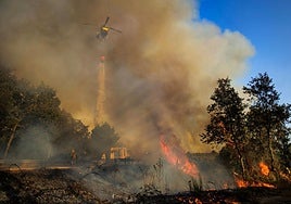 Incendio forestal en El Payo el pasado mes de agosto.