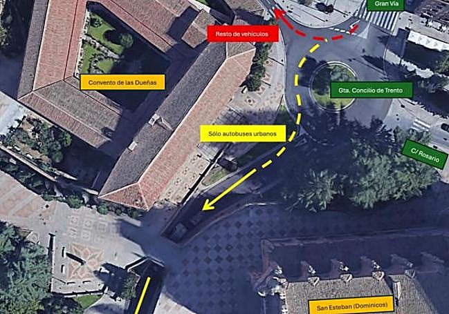 Los autobúses pasarán bajo el puente del Soto en dirección contraria a la actual.