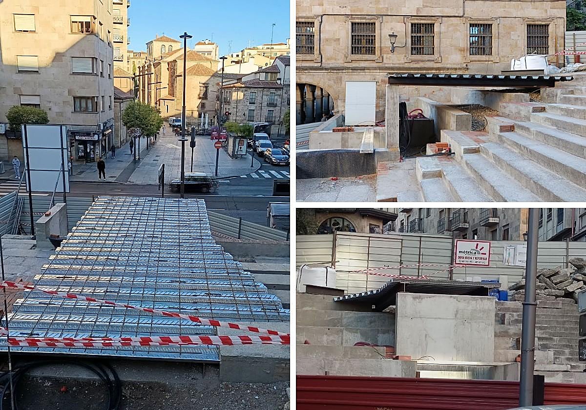 La pasarela metálica que completa el ascensor de la Gran Vía.