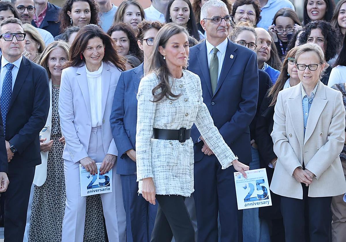 La Reina Letizia, en su visita esta mañana a Salamanca.