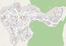 Ubicación del incendio en Ledrada muy próximo al cuartel de la Guardia Civil.