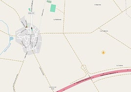 uBICACIÓN Ubicación del incendio forestal, junto a la autovía A-50 a su paso por Pelabravo.