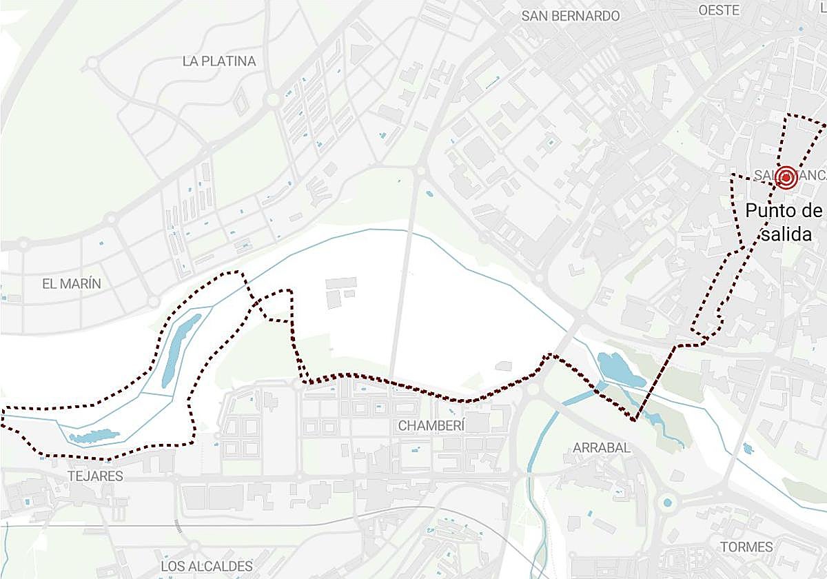 Recorrido de la carrera contra la violencia de género.