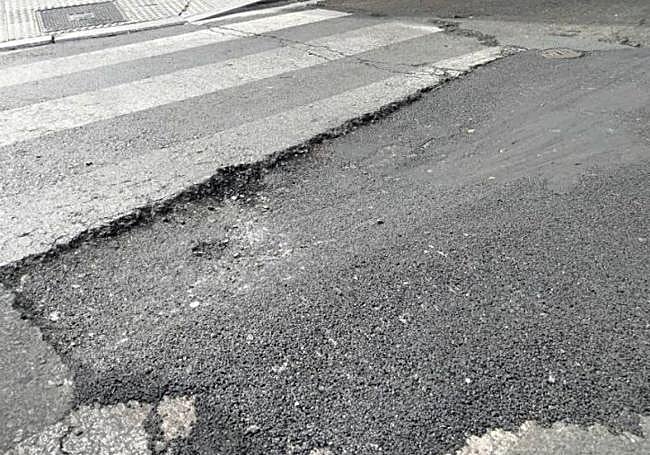 Lugar del accidente tal y como estaba el día del tropezón.