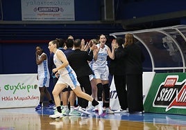 Stoupalova, en la rueda de presentación del equipo