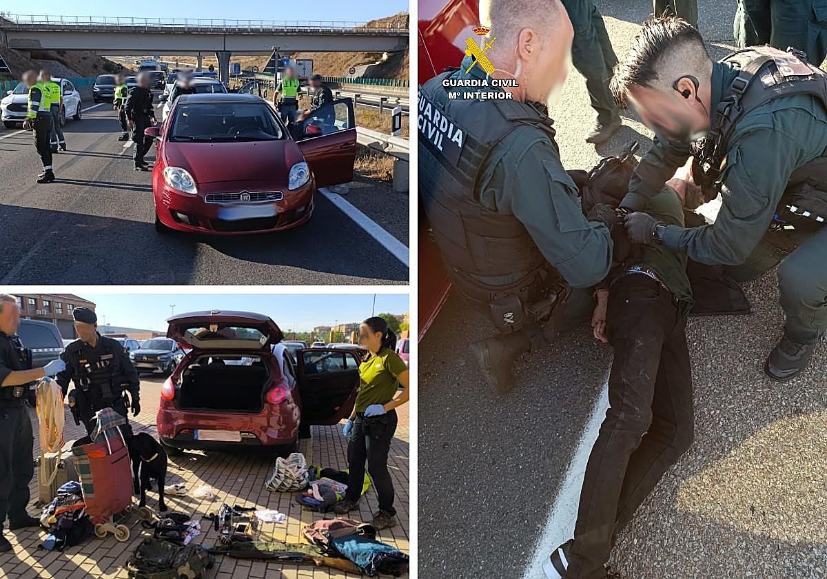 Detencion de los dos ocupantes por parte de la Guardia Civil.