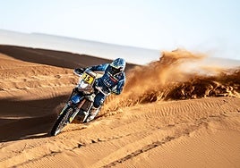 Lorenzo Santolino (Sherco) ha tenido su mejor día en el Rally de Marruecos.