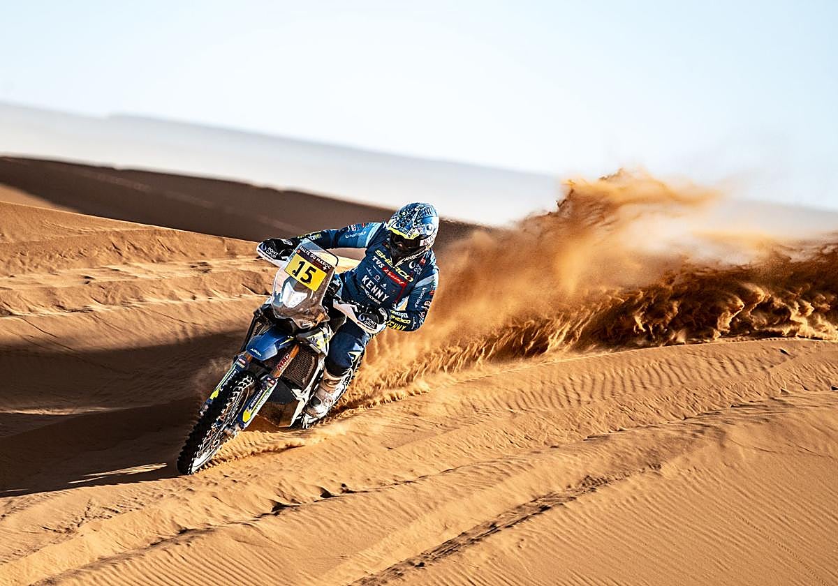 Lorenzo Santolino (Sherco) ha tenido su mejor día en el Rally de Marruecos.