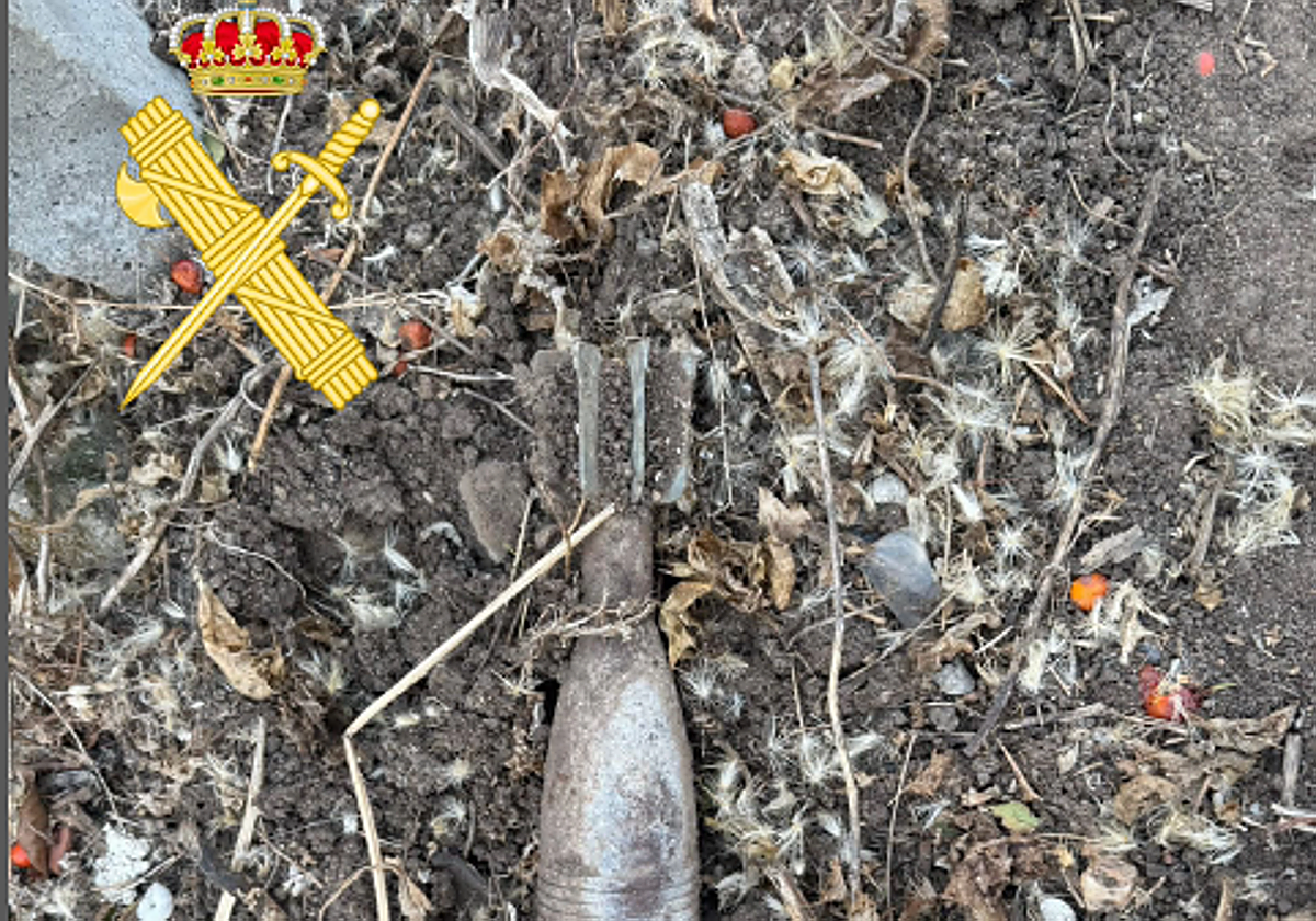 Imagen de la granada hallada.