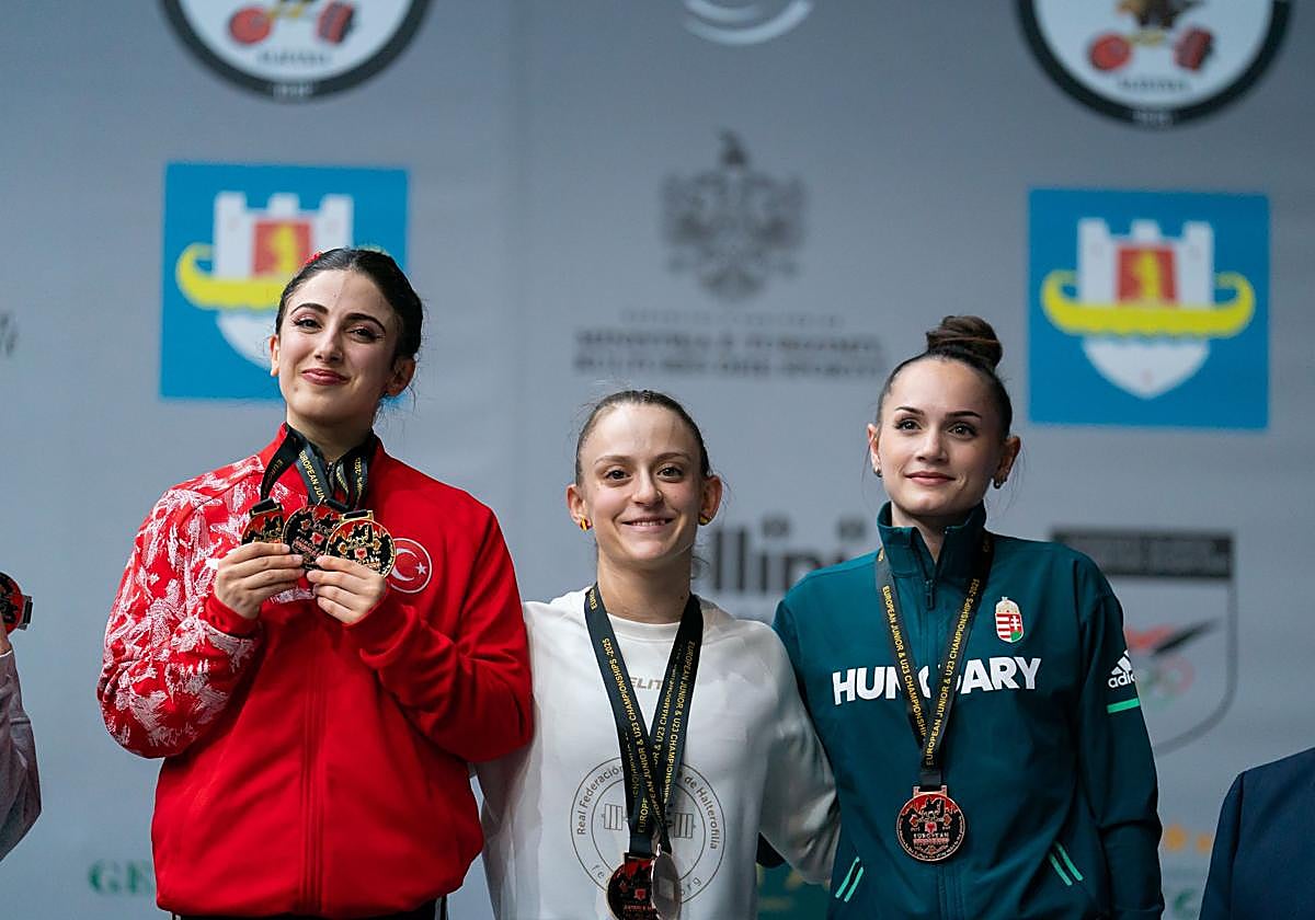 Marta García Rincón en el pódium