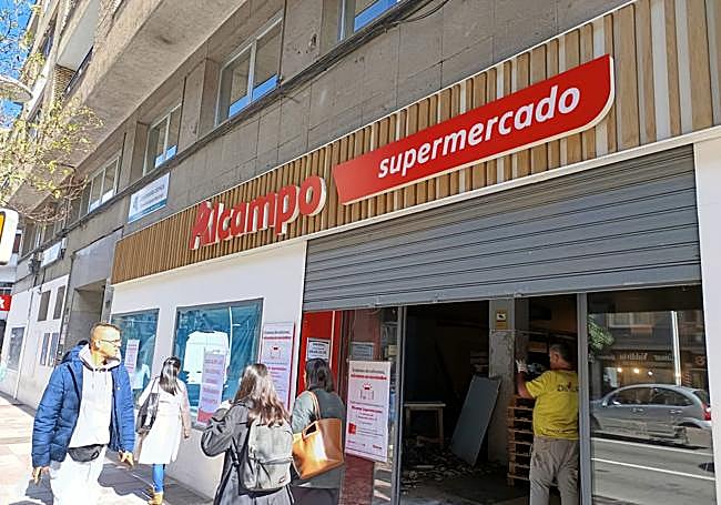 Tienda de Alcampo en Canalejas, en plenas obras.