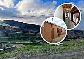 Vistas desde la casa; en los círculos el exterior y el interior de la vivienda