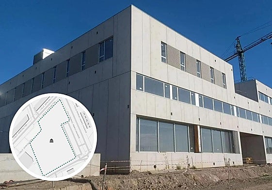 Construcción de la nueva Facultad de Ciencias Agrarias y Ambientales, en la zona de La Platina; en el círculo, la parcela donde se va a construir.