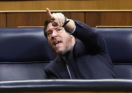 El ministro Óscar Puente, durante su intervención en el Congreso.
