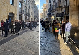 Cola desde la plaza del Liceo hasta la Plaza Mayor de Salamanca.
