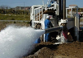 Perforación de un pozo de agua.