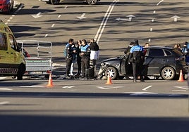 Accidente en la calle Hermanas Fidalgo Morales.