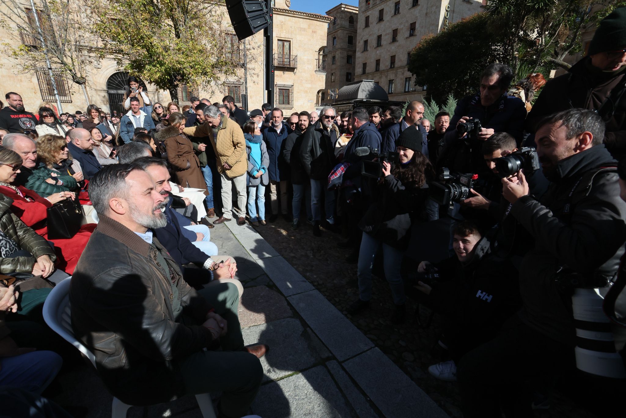 El acto de Santiago Abascal, líder de Vox, en Salamanca, en imágenes