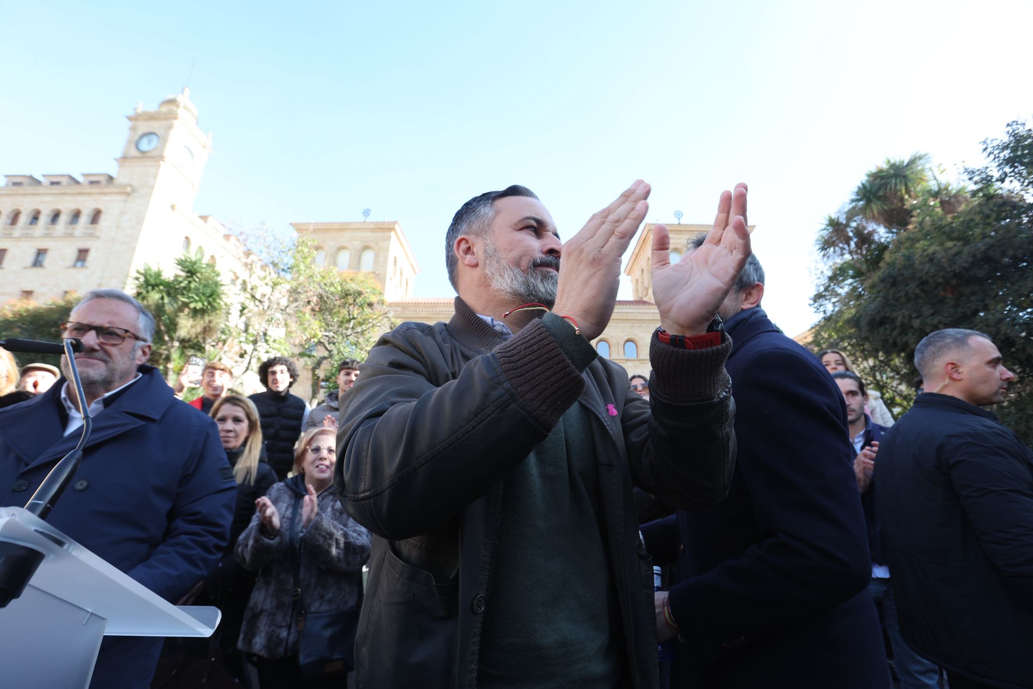 El acto de Santiago Abascal, líder de Vox, en Salamanca, en imágenes