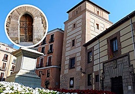 Fachada de la Casa y Torre de los Lujanes y detalle de su características puerta medieval.