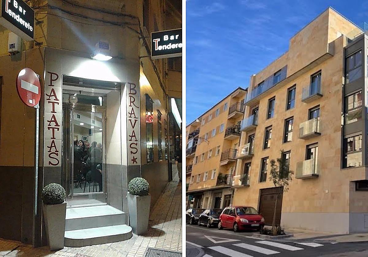 El edificio original y el proyecto de nueva construcción.