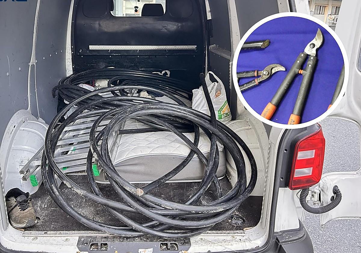 Pillados robando cable en Salamanca con las tijeras en la mano: tres detenidos cortando línea telefónica