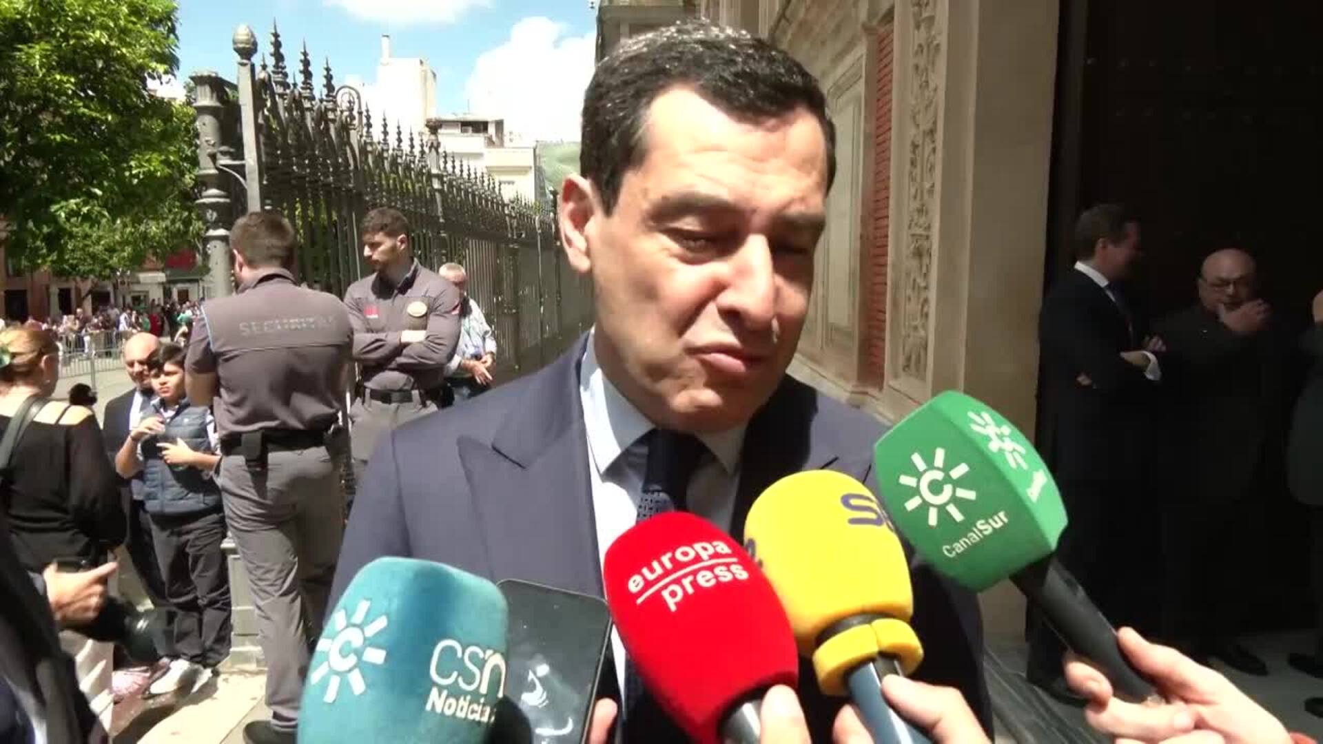 Moreno asegura ocupación hotelera del 95% en Andalucía y descarta mal tiempo