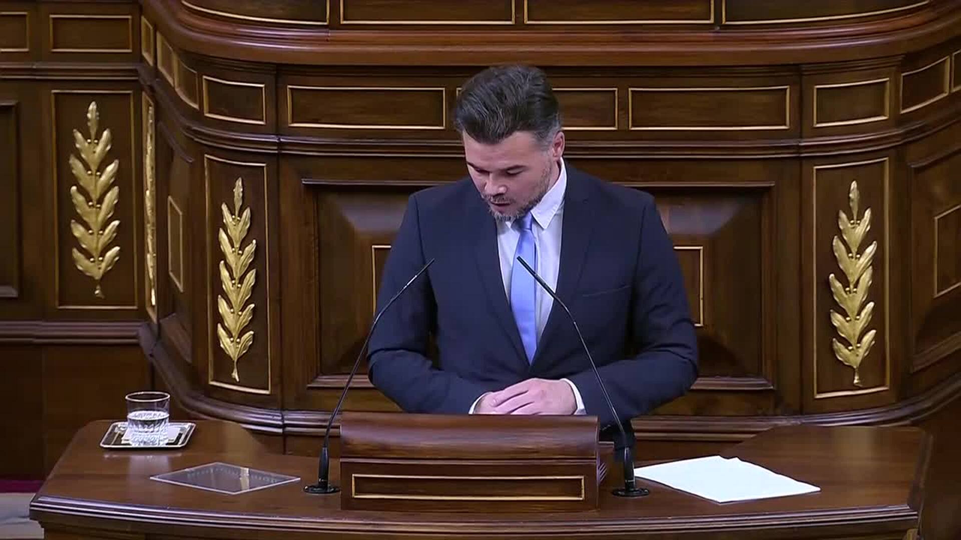 Rufián reta a Feijóo a presentar una moción de censura