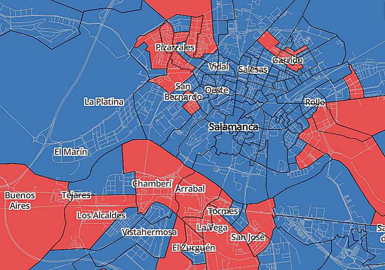 Qué han votado tus vecinos calle por calle: el color político de Salamanca en cada barrio